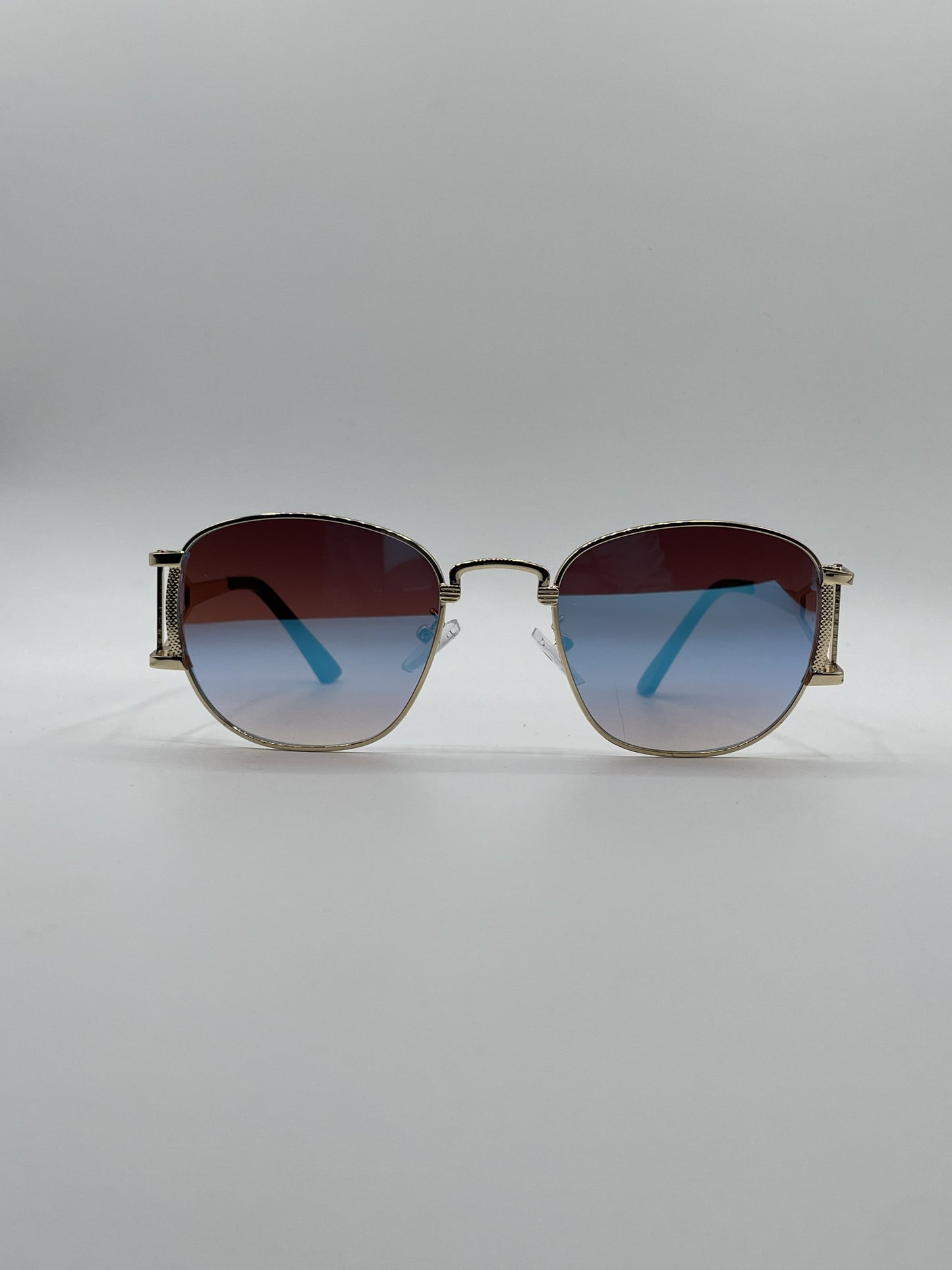 Geometrical Thin Golden Frame Women's Sunglasses-099