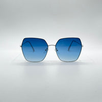 Geometrical Thin Black Frame Women's Sunglasses-155