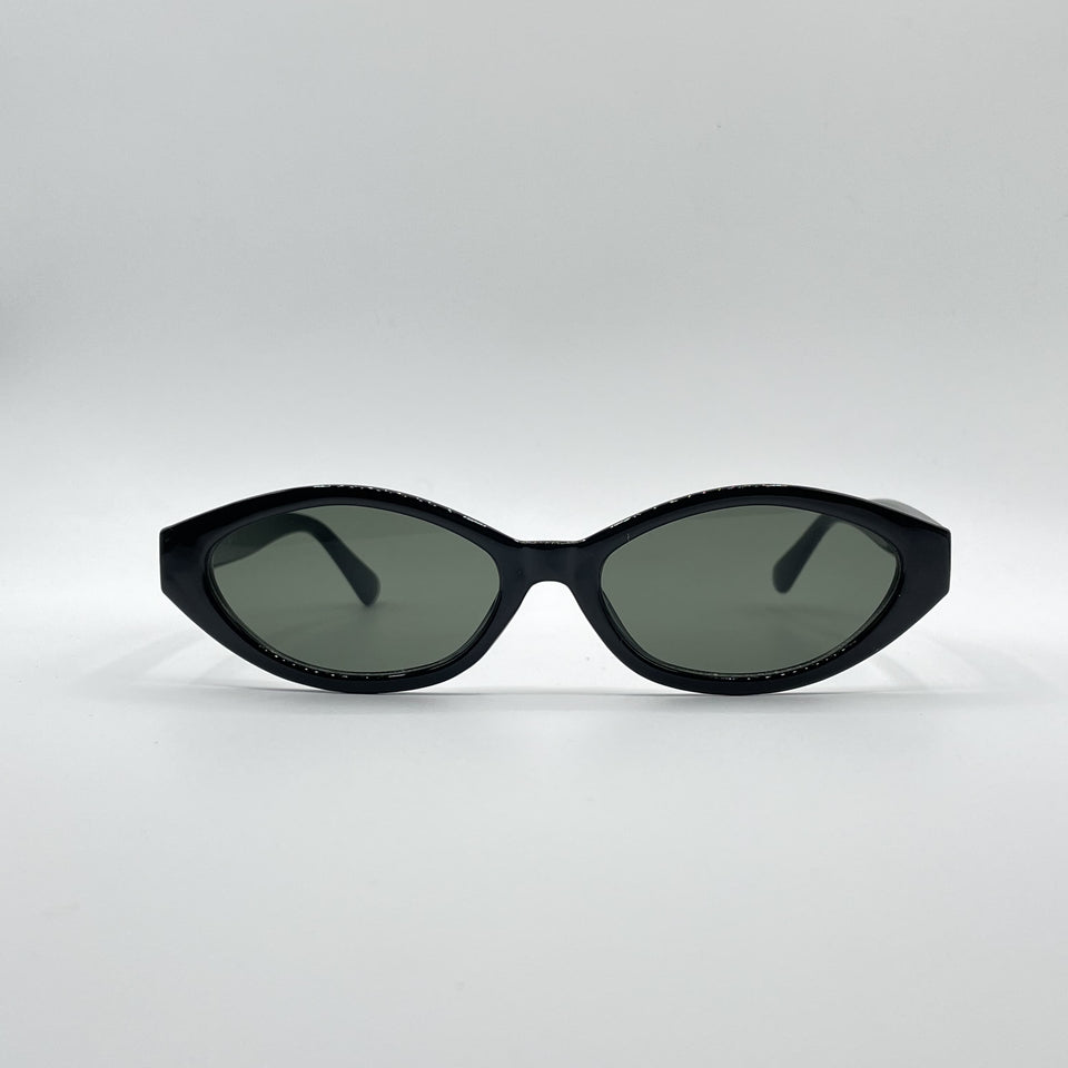 Acetate Black Frame Women's Sunglasses-077