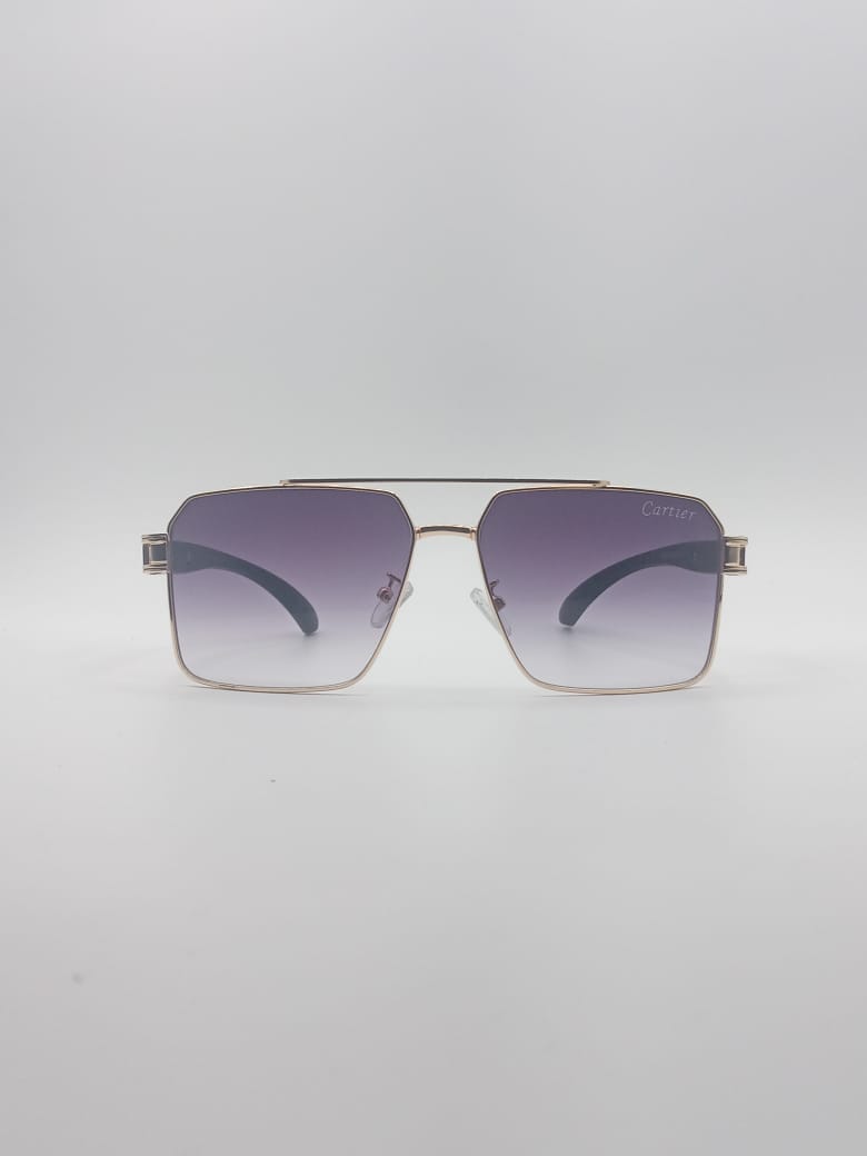Acetate Golden Frame Women's Sunglasses-032