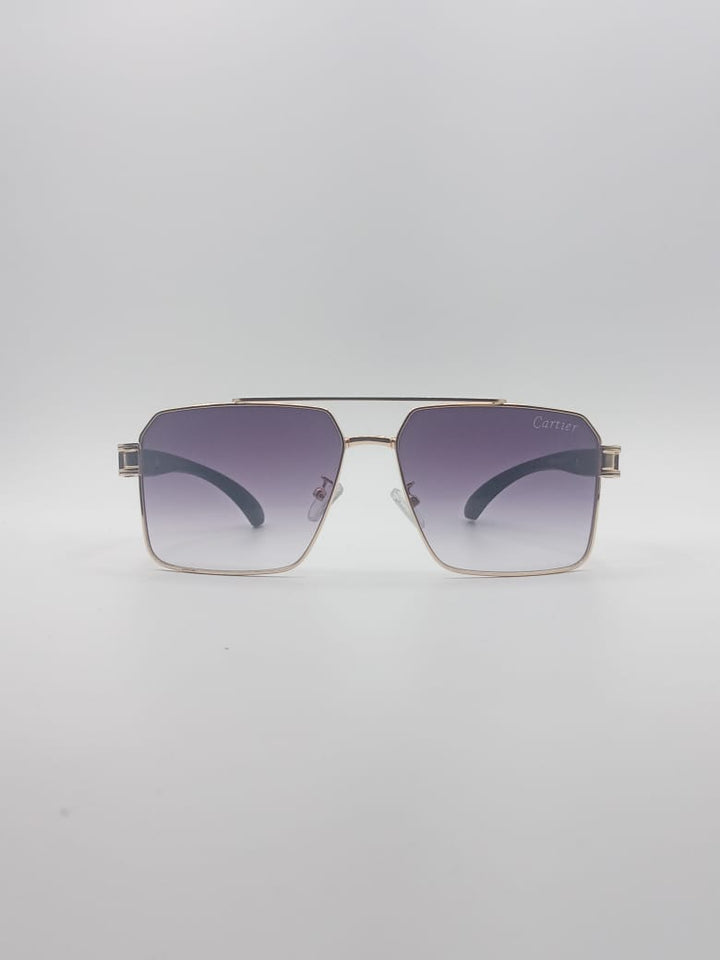 Acetate Golden Frame Women's Sunglasses-032