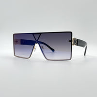 Flat Top Thin Black Frame Women's Sunglasses-094