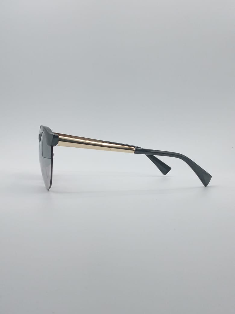 Semi-Rimless Black Frame Women's Sunglasses-072