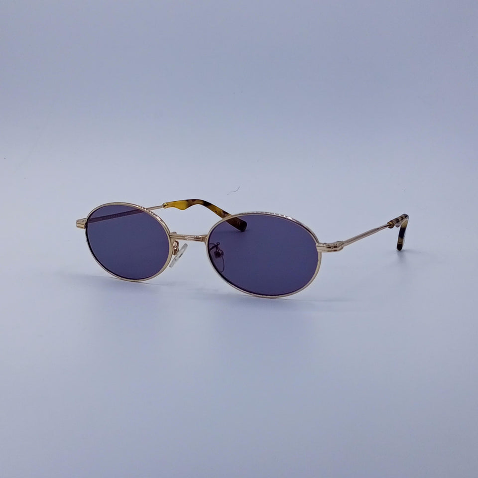 Circular Thin Golden Frame Women's Sunglasses-207