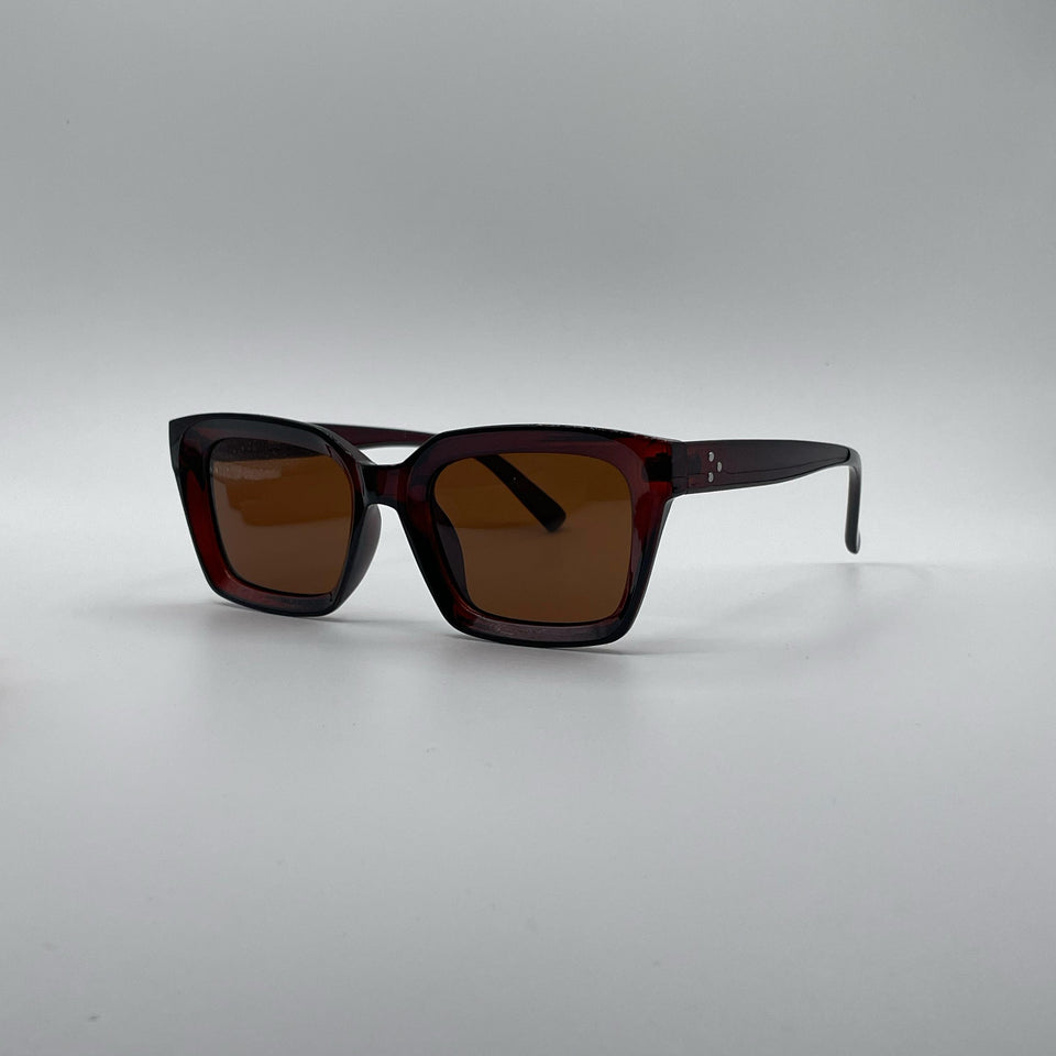 Acetate Brown Frame Women's Sunglasses-186