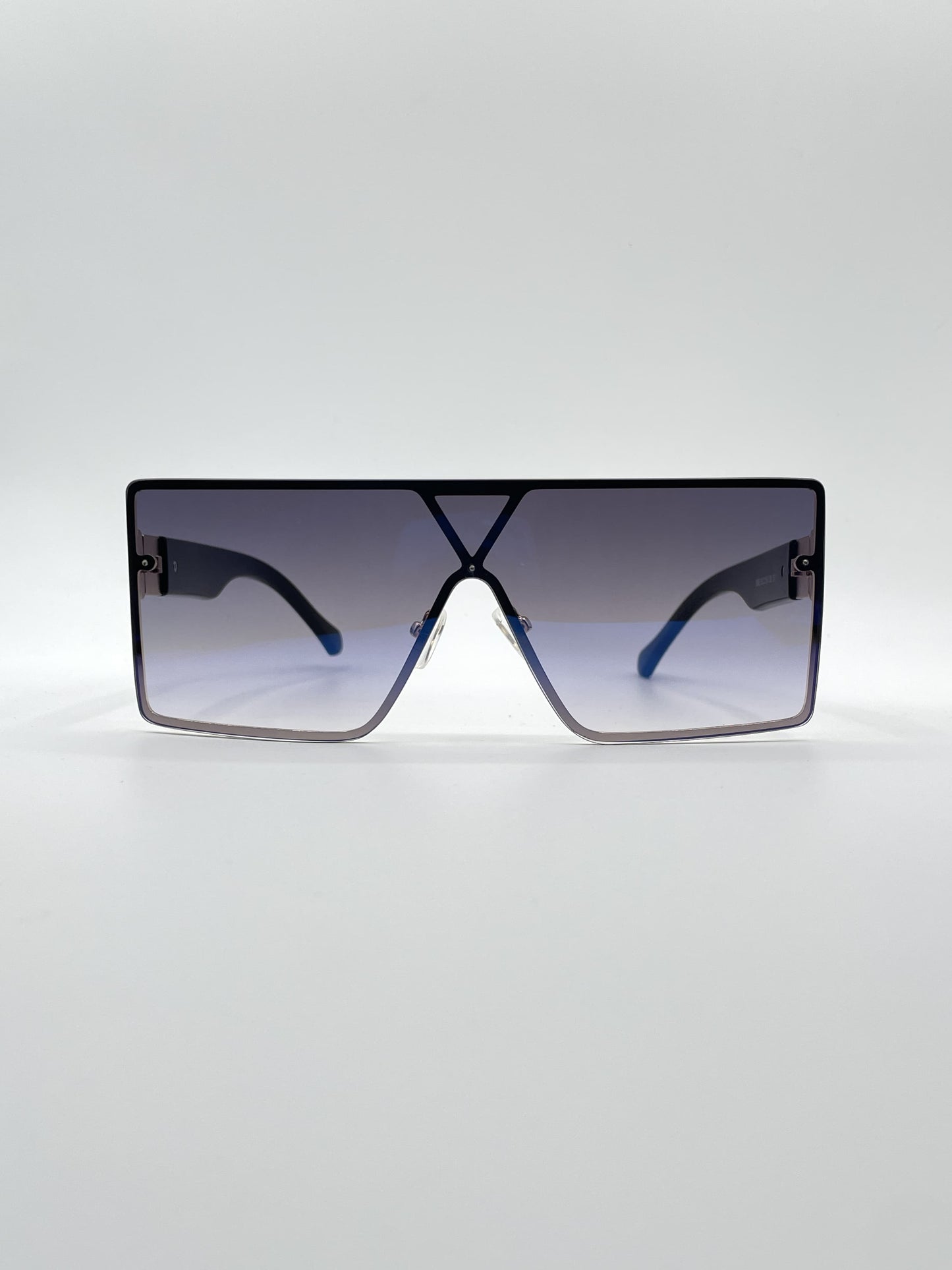 Flat Top Thin Black Frame Women's Sunglasses-094