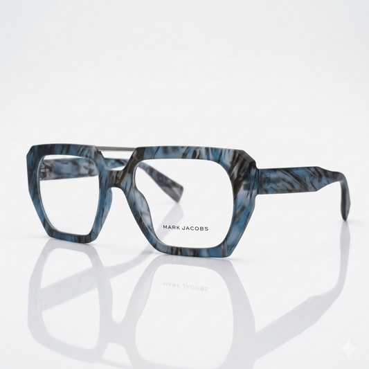 Blue marble square double bridge optics-459