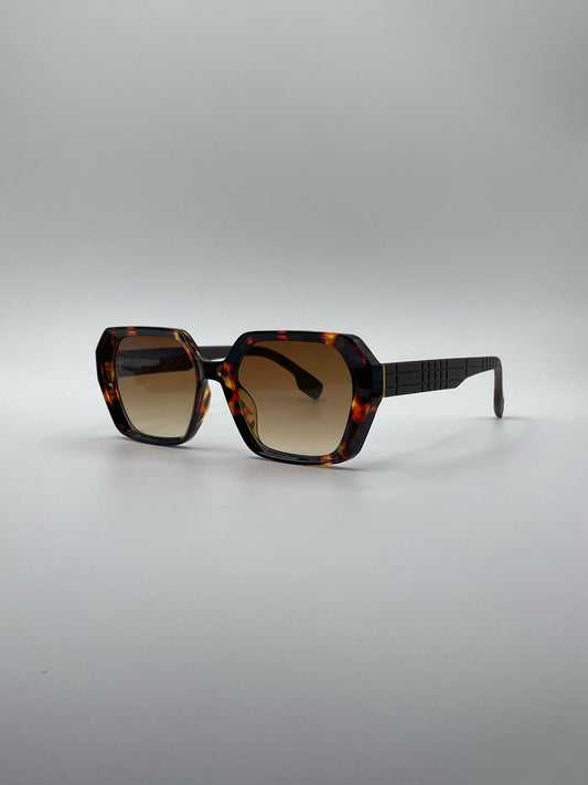 Geometric Brown Camo Frame Women's Sunglasses-175
