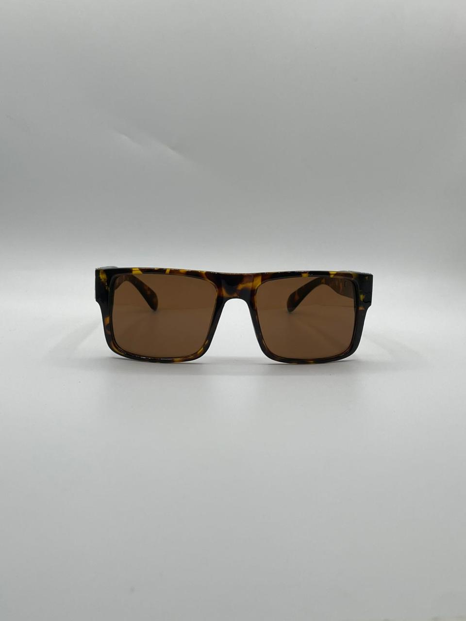 Acetate Tortoise Brown Frame Men Sunglasses-125