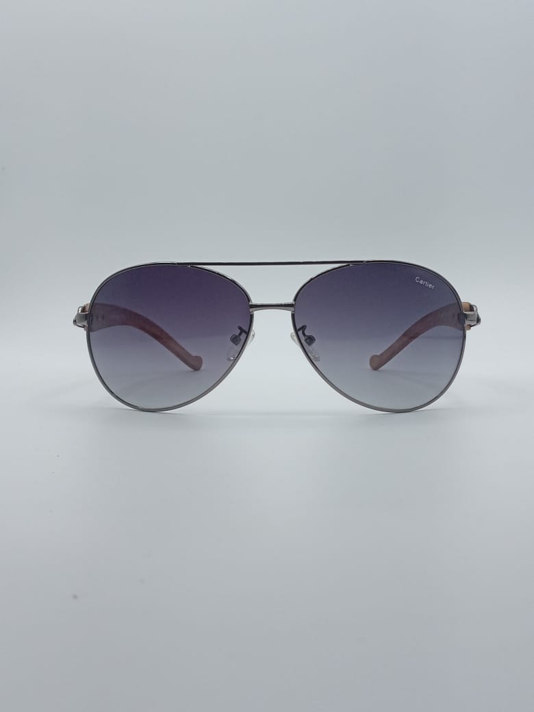 Aviator Thin Black Frame Women's Sunglasses-009
