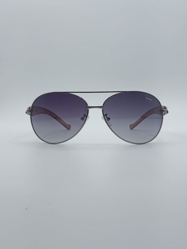 Aviator Thin Black Frame Women's Sunglasses-009
