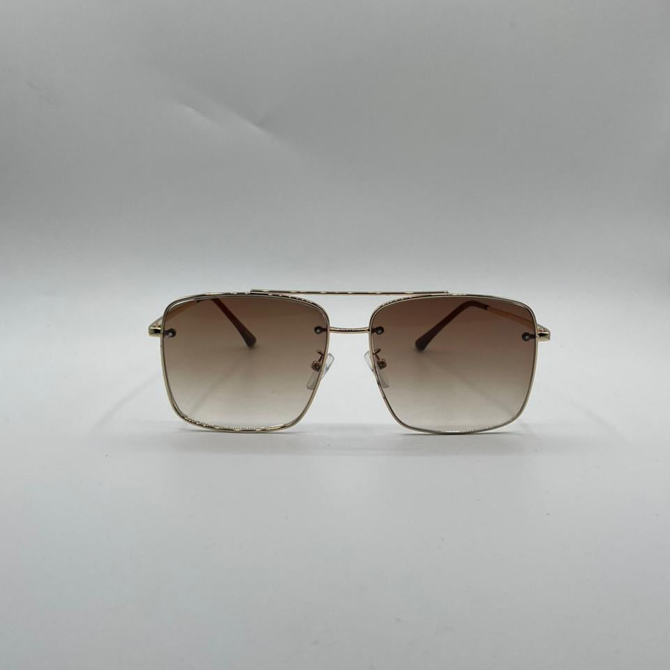Soft Square Golden Frame Sunglasses-132