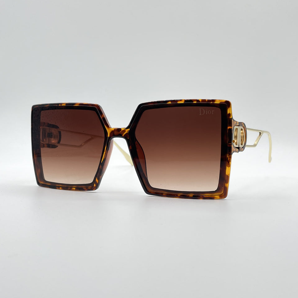 Acetate Brown & Yellow Frame Women's Sunglasses-083