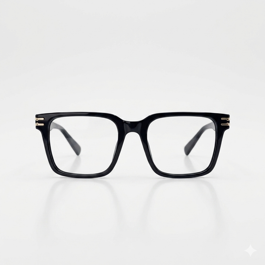 Rectangular Onyx Black Frame Men’s Optics-417