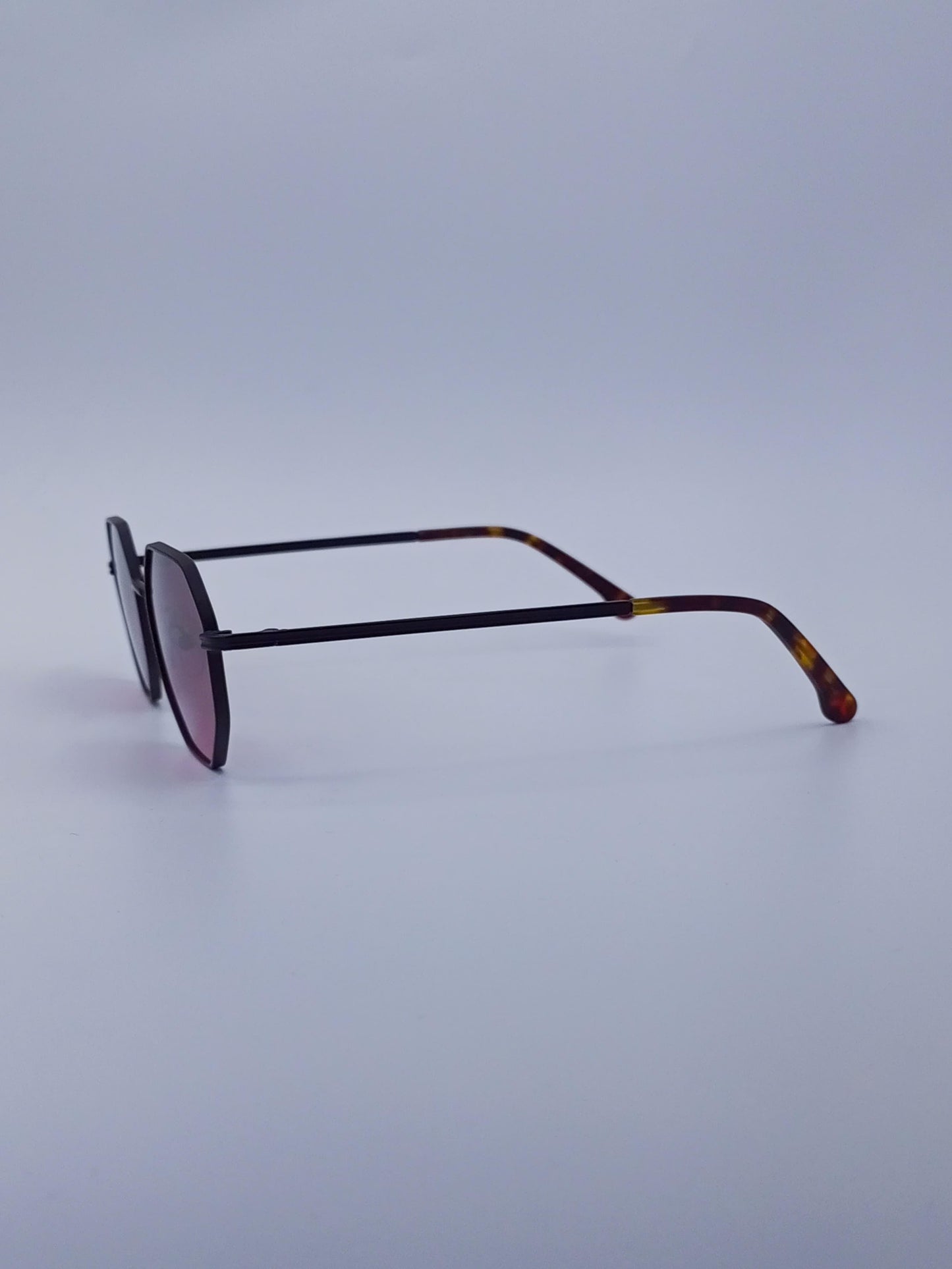 Geometrical Thin Black Frame Women's Sunglasses-208