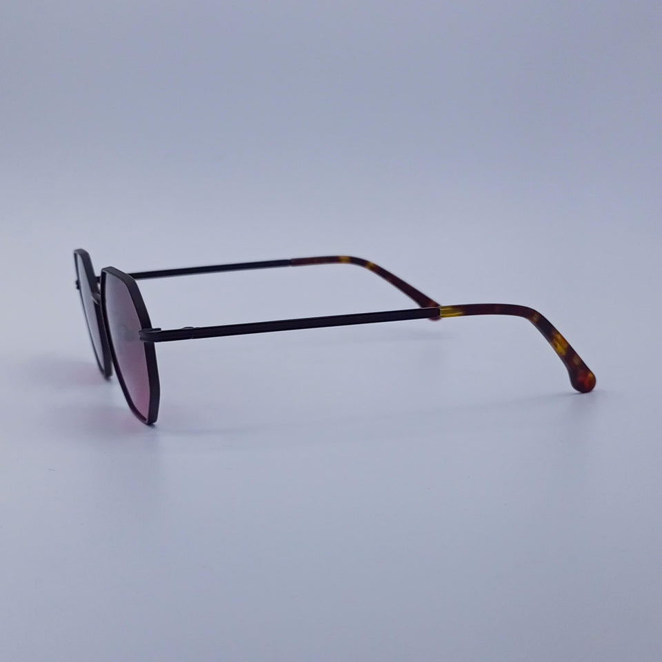 Geometrical Thin Black Frame Women's Sunglasses-208