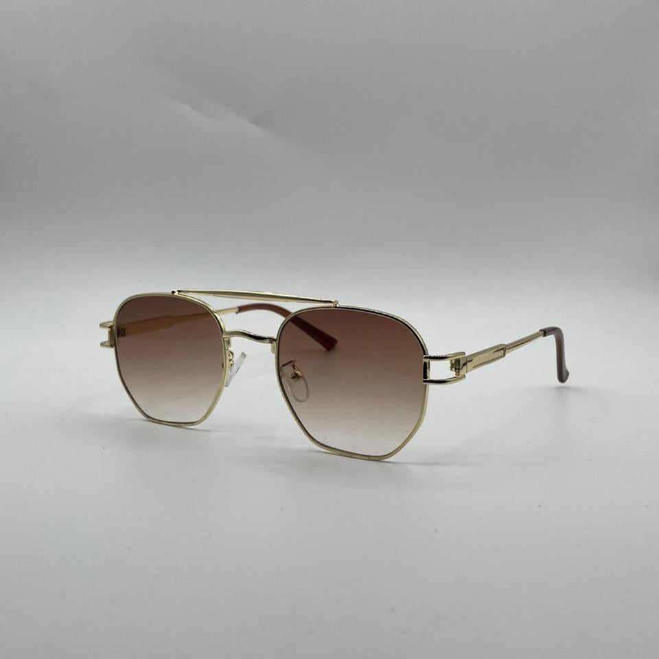 Circular Golden Frame Sunglasses-135