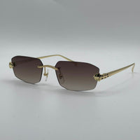 Rimless Golden Frame Sunglasses-129