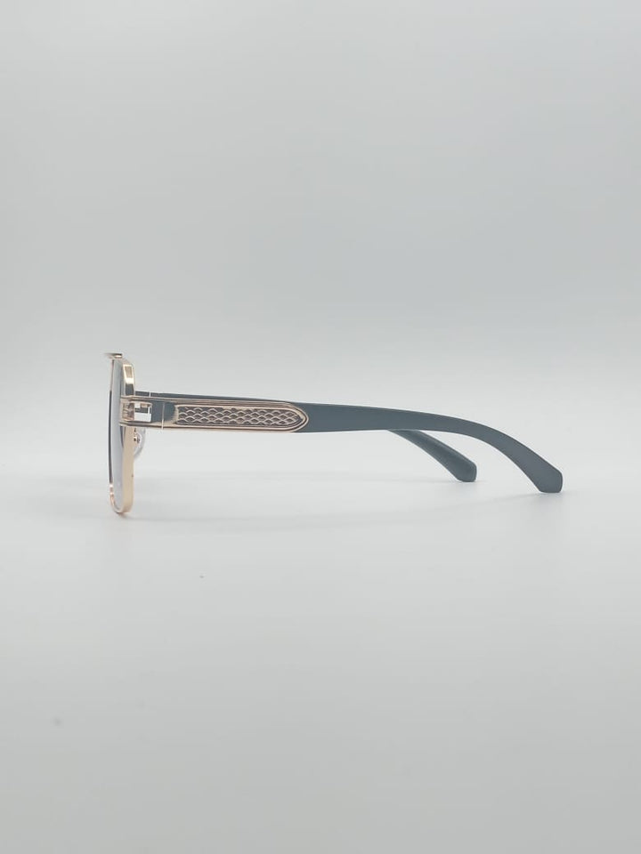 Acetate Golden Frame Women's Sunglasses-032