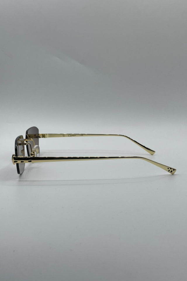 Rimless Golden Frame Sunglasses-129