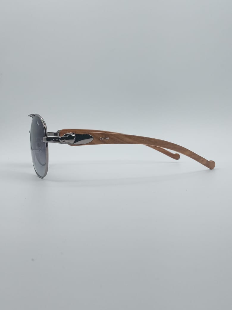 Aviator Thin Black Frame Women's Sunglasses-009
