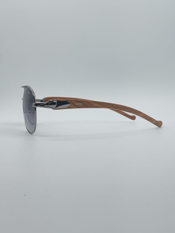 Aviator Thin Black Frame Women's Sunglasses-009