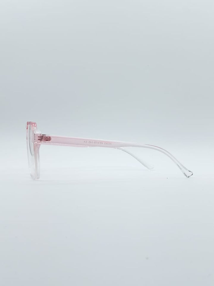Geometrical Light-pink & White Frame Women's Optics-056