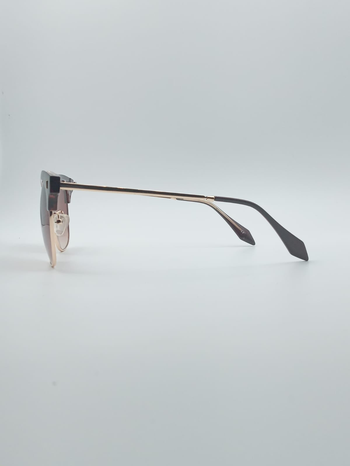 Browline Golden Frame Women's Sunglasses-027