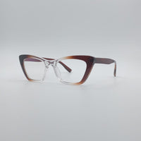 Cat Eye Brown & White Frame Optics-005