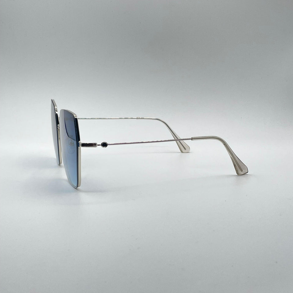Geometrical Thin Black Frame Women's Sunglasses-155