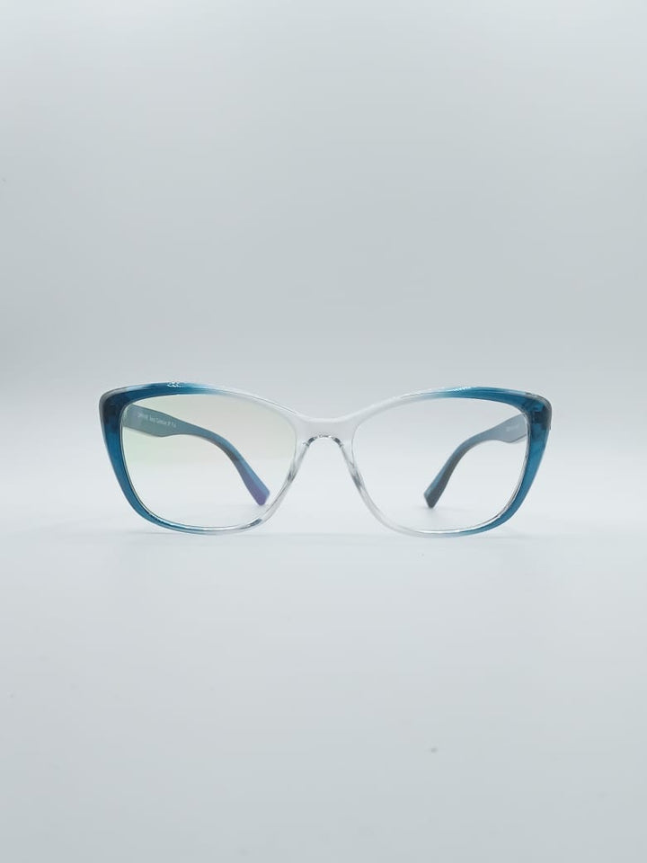Cat Eye Blue & White Frame Women's Optics-058