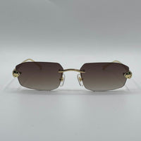 Rimless Golden Frame Sunglasses-129