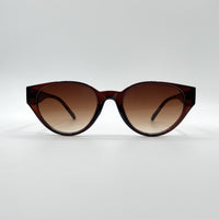 Circular Brown Frame Women's Sunglasses-088