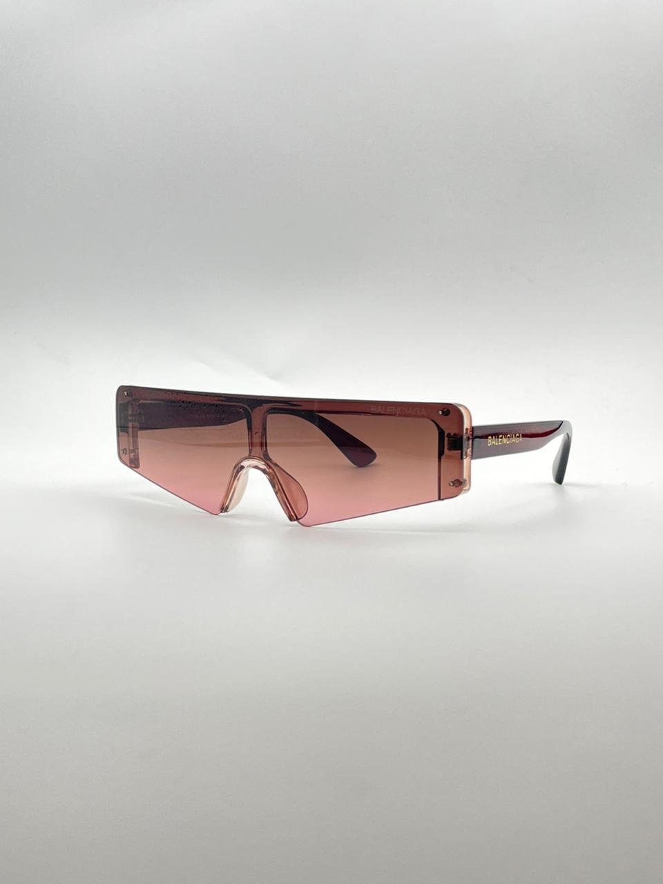 Shield Red Frame Women Sunglasses-119