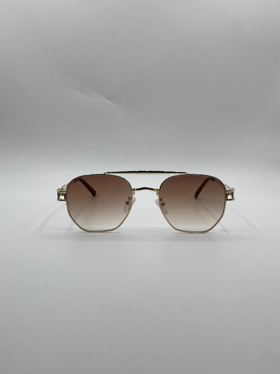 Circular Golden Frame Sunglasses-135