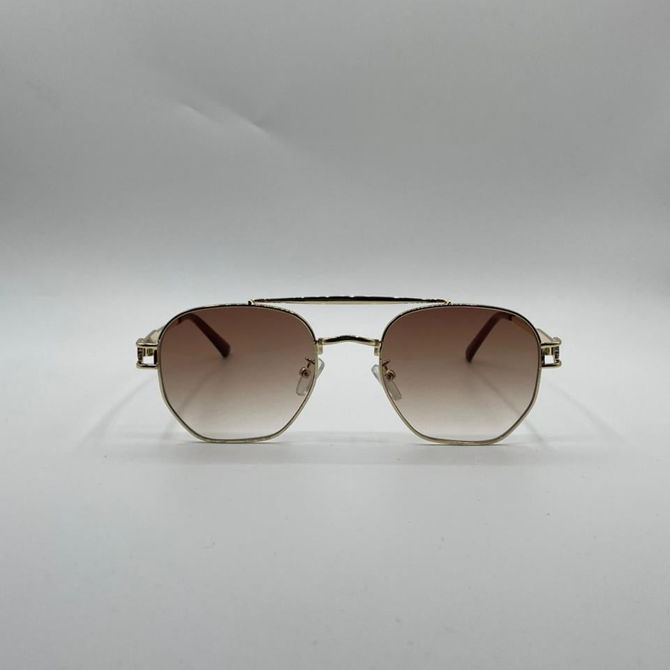 Circular Golden Frame Sunglasses-135