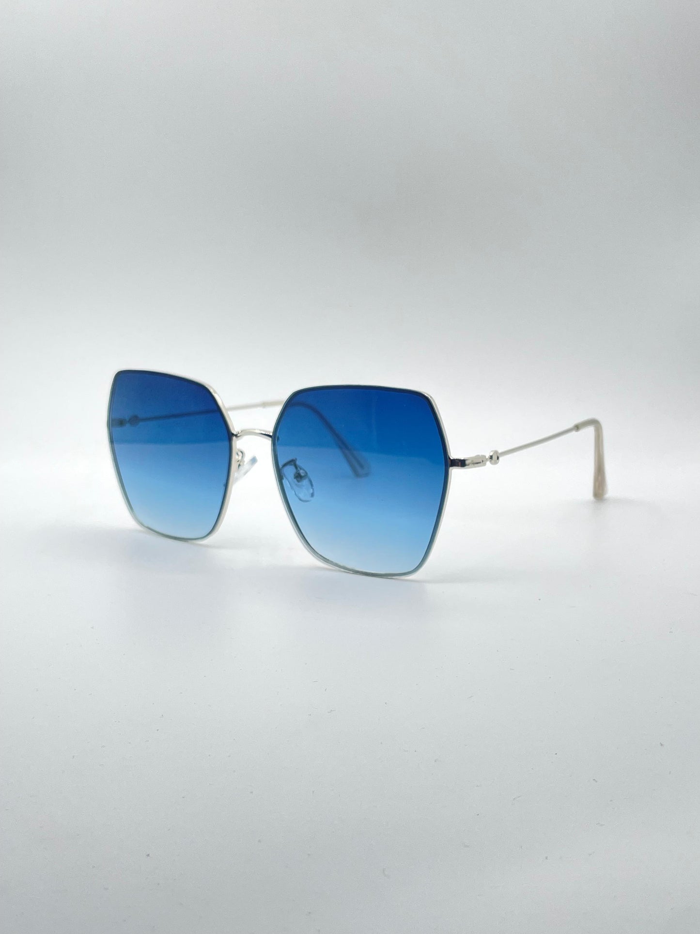 Geometrical Thin Black Frame Women's Sunglasses-155