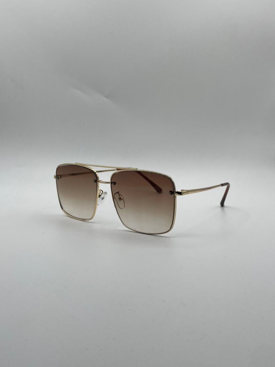 Soft Square Golden Frame Sunglasses-132