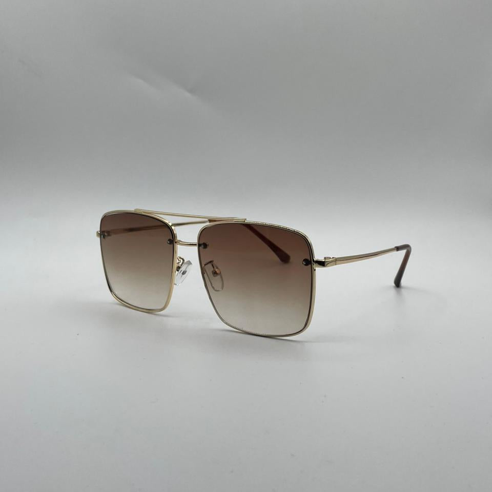 Soft Square Golden Frame Sunglasses-132