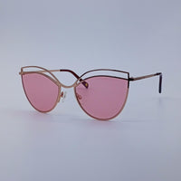 Cat Eye Thin Golden Frame Women's Sunglasses-206