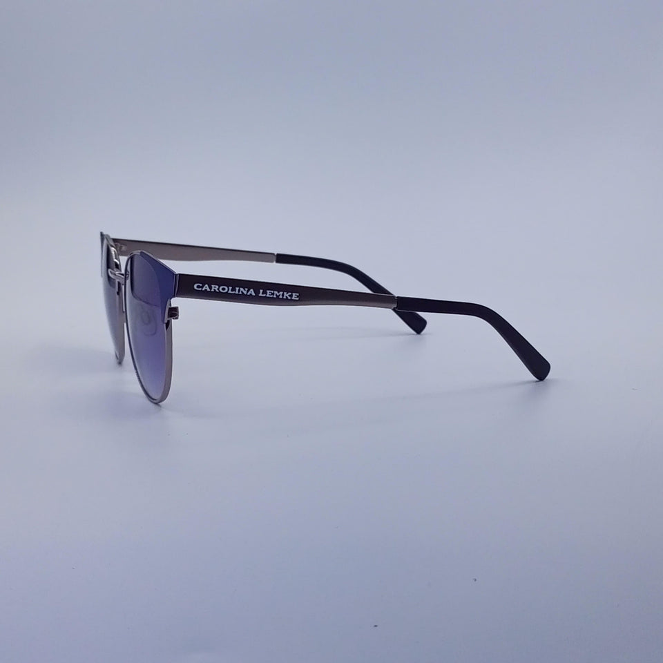 Circular Thin Grey Frame Women's Sunglasses-211