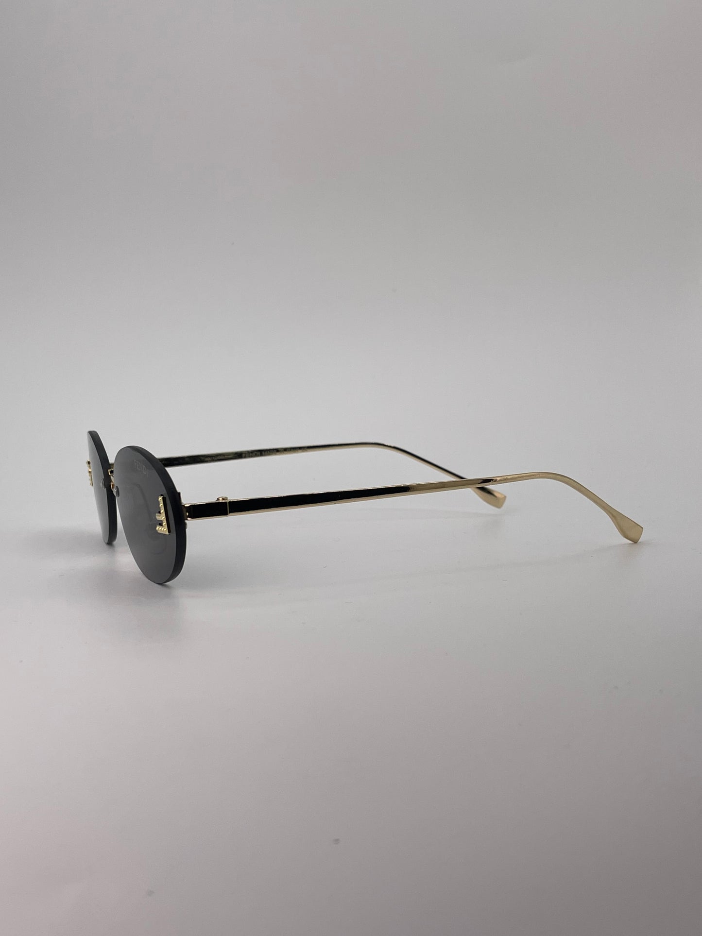 Rimless Golden Frame Sunglasses -250