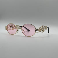 Circular Thin Golden Frame Women's Sunglasses-100