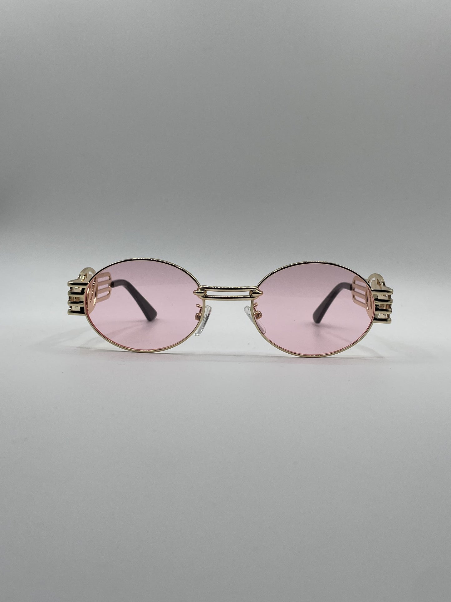 Circular Thin Golden Frame Women's Sunglasses-100
