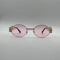 Circular Thin Golden Frame Women's Sunglasses-100