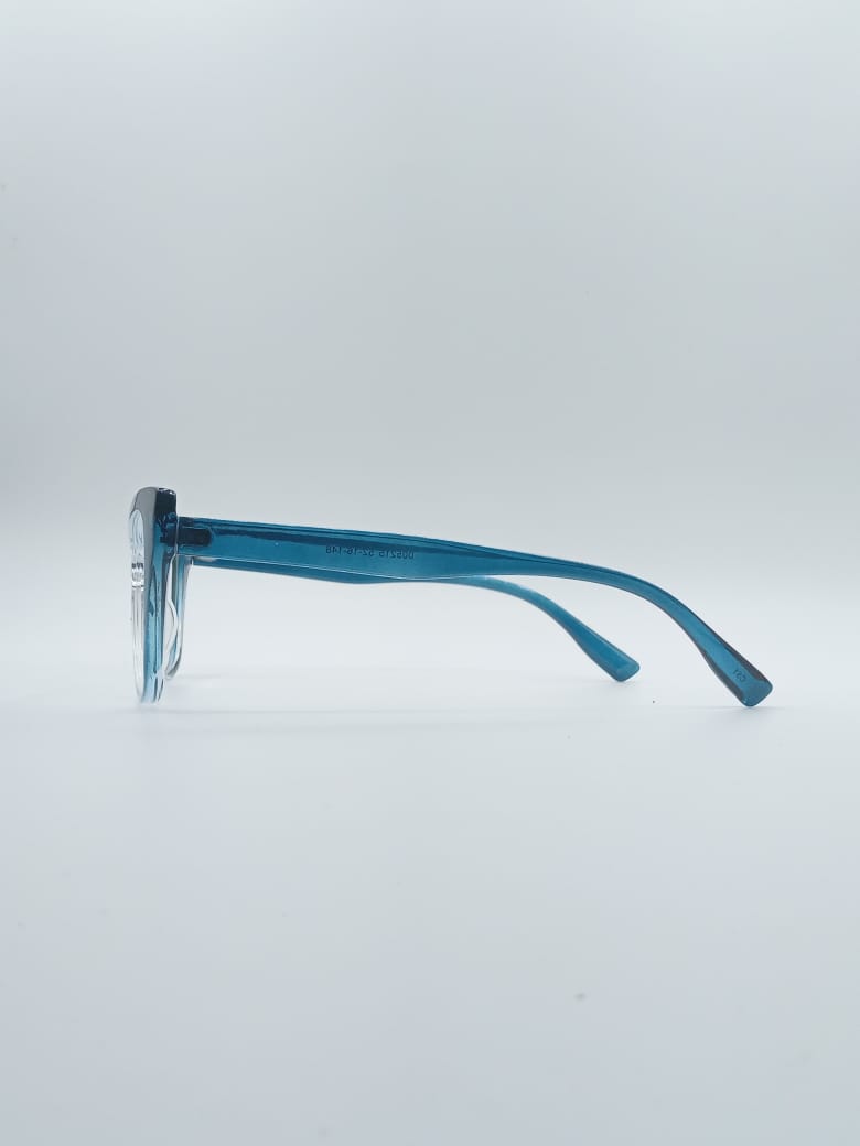 Cat Eye Blue & White Frame Women's Optics-061