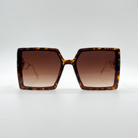 Acetate Brown & Yellow Frame Women's Sunglasses-083