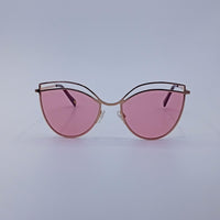 Cat Eye Thin Golden Frame Women's Sunglasses-206