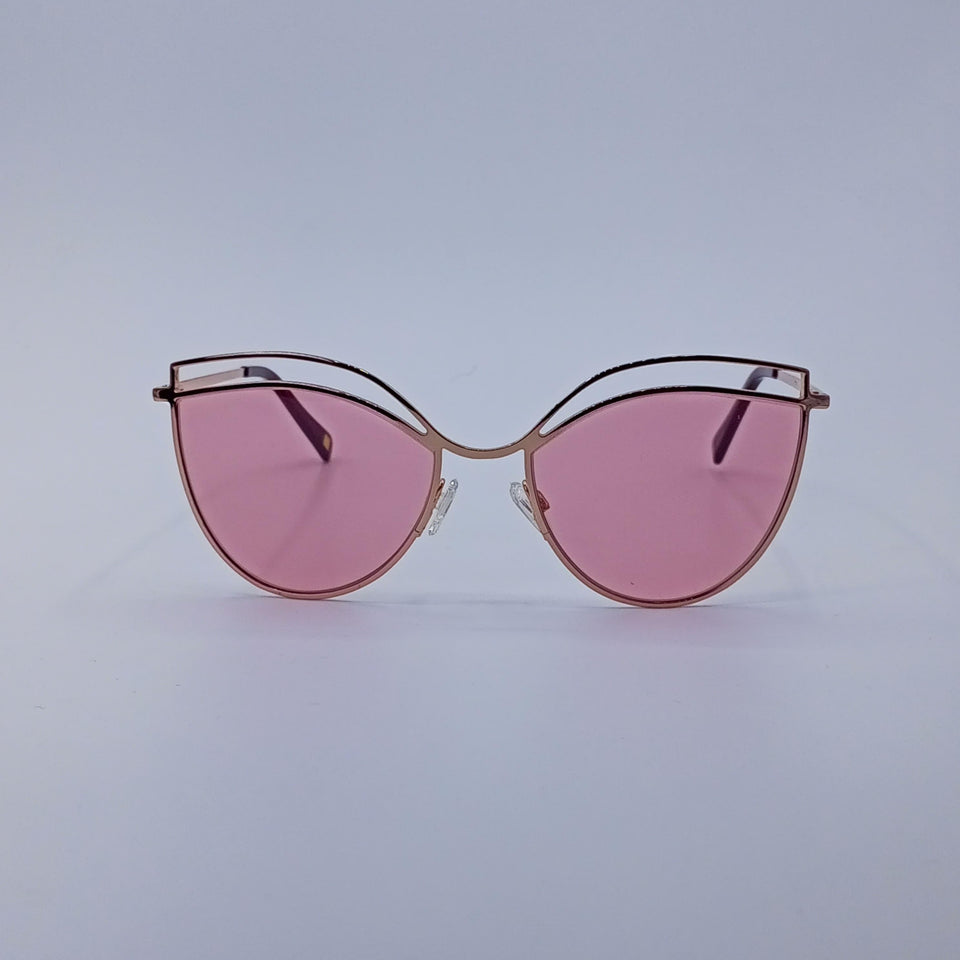 Cat Eye Thin Golden Frame Women's Sunglasses-206