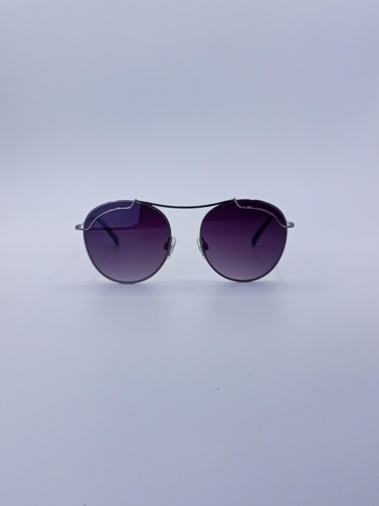 Circular Thin Black Frame Women's Sunglasses-210